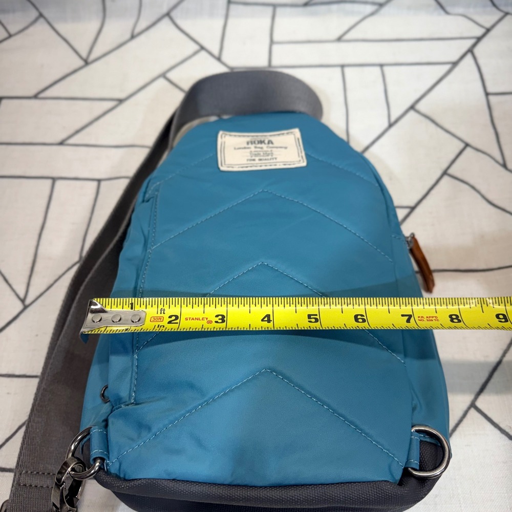 ROKA London Willesden B Sling Bag One Size Teal Blue Sustainable Crossbody - Picture 8 of 8